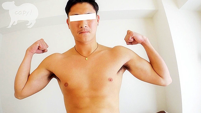 男前！体育会系筋肉質ノンケ180.78.20歳の翔真が初登場！！超ノンケの彼が男に触られすぐに勃起！？キス、アナル責めに常時MAX勃起！！！