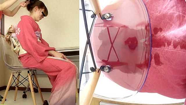 和服が濡れゆくお漏らし