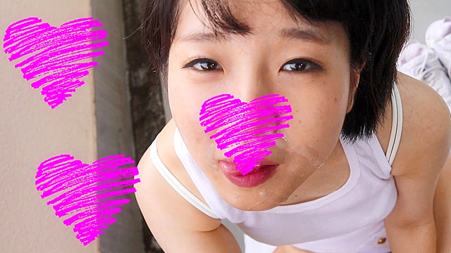 ＼女子アナの弘中綾香似？／小生意気で可愛い後輩ユウのゲリラフェラベランダ顔射編