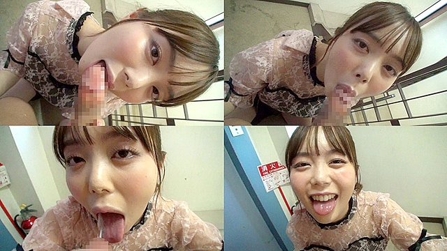 個撮） ムッチリ下半身がエロい！【色白美人お姉さん】見つめてバキュームピストン＆ノーハンドフェラ【舌上発射】