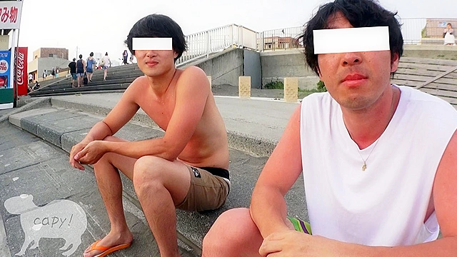 2019年！！湘南ガチナンパVOL1！二人組のイケメン海男！先輩後輩が3Pで女の子と…！！セルフ顔射！？口内射精！？