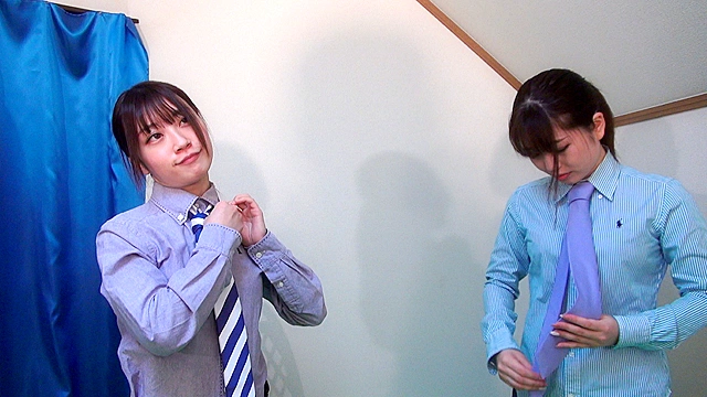 制服着衣相互考察レズ