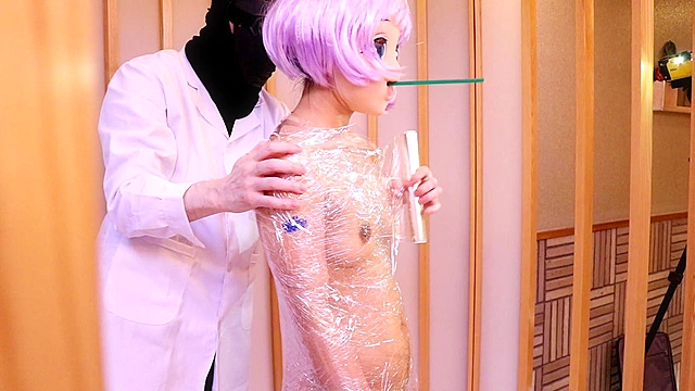 マスクガールNO2・呼吸制御ラップ巻き電気責め