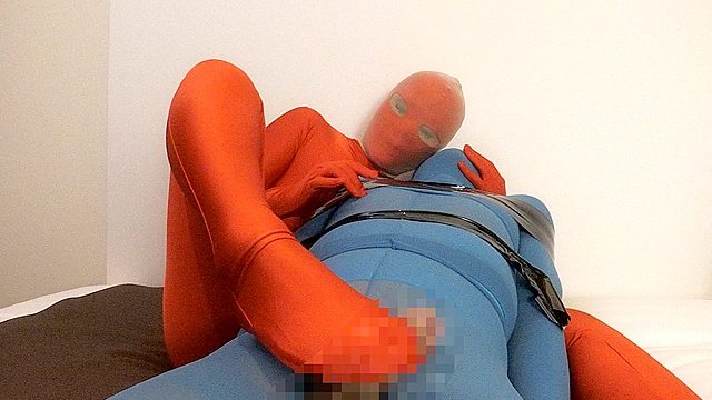 ZENTAI GIRL ENCASEMENT HAND JOB