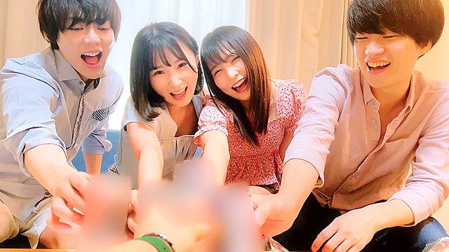 大乱交合コン開催！陽キャ美少女ビッチvsイケメン！本能のまま、家中で精子とマン汁果てるまで生パコしまくり！学内でも屈指の一軍JD2人組！2