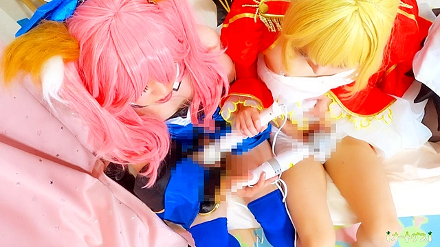 ネロ＆玉藻のシコシコ合戦同時射精！～おむつあやとりを添えて～