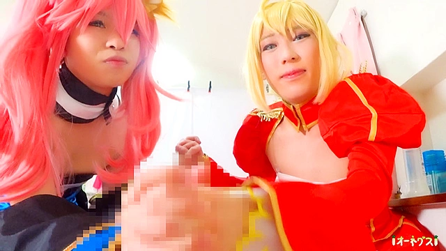 ネロ＆玉藻のシコシコ合戦同時射精！～おむつあやとりを添えて～