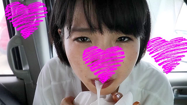 ＼女子アナの弘中綾香似？／小生意気で可愛い後輩ユウのゲリラフェラ車内編
