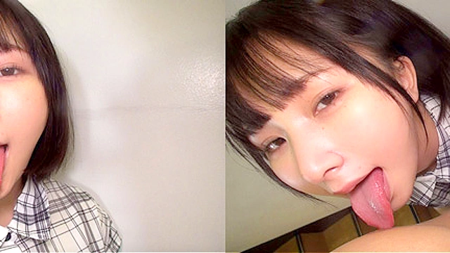 個撮）【低身長】守ってあげたいキュートな彼女【貧乳コンプレックス】可愛いひょっとこ顔！見つめて胸キュンフェラ【口内発射】