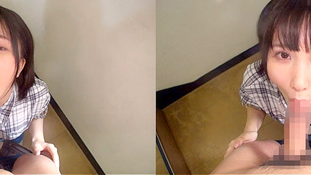 個撮）【低身長】守ってあげたいキュートな彼女【貧乳コンプレックス】可愛いひょっとこ顔！見つめて胸キュンフェラ【口内発射】