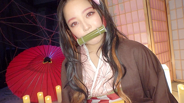 美少女鬼娘竈門●豆子×口＆アナル＆マ●コ3穴串刺しファック×10連続大量ザーメンぶっかけ ちはる