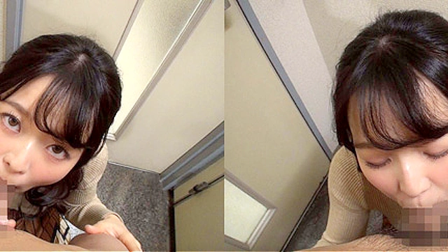 個撮）ほがらか美人は超敏感！【チンポ咥えて雰囲気一変】ずっぽり丸呑みピストンフェラ【口内発射】